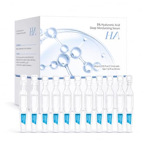 5% Hyaluronic Acid Serum for Face, 4D Multi-Layer Hydration, Ultra Hydrating Anti-Aging Serum, Moisturizer for Dry & Sensitive Skin, Pre-Makeup Skincare, Single-Use Ampoule 0.05fl oz x 30e - Image 1