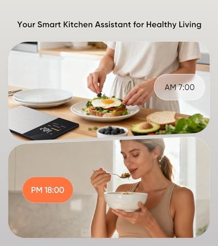 KUAIVO Smart Nutrition Food Scale with LED Display, Tracks Calories, Fat, Carbs & Protein via App, 1g Precision Digital Kitchen Scale for Healthy Eating & Meal Prep - Thumbnail 5