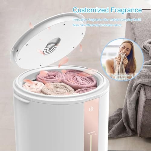 Keenray Towel Warmer for Bathroom, Towel Warmer Bucket with Heating Progress Bar, Fragrance Disc Holder, Leather Handle, Auto Shut-Off Towel Bucket Fits Up to Two 40" x 70" Towels, Blankets Champagne - Thumbnail 4