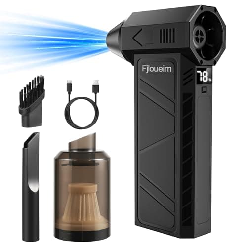 Compressed Air Duster:130000RPM Electric Air Duster with LED Display,Rechargeable Cordless Air Duster,4 Gear Adjustable Air Blower for PC, Keyboard, Car, Home, Outdoors.Replaces Compressed Air Cans - Image 1