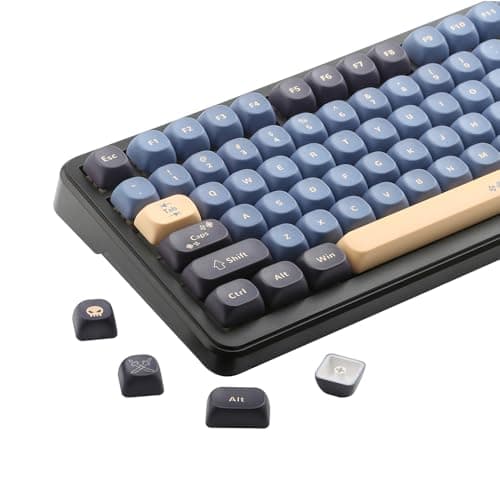 AKepopery 134 Keys MOA PBT Keycaps Set for Cherry Gateron MX Switches Mechanical Keyboard Key Cap (Sword Blue)