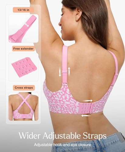 Popilush Womens Wireless Bra Seamless No Underwire Push Up Plunge Deep V Bralette with Adjustable Straps Everyday Comfortable T-Shirt Bra - Thumbnail 4