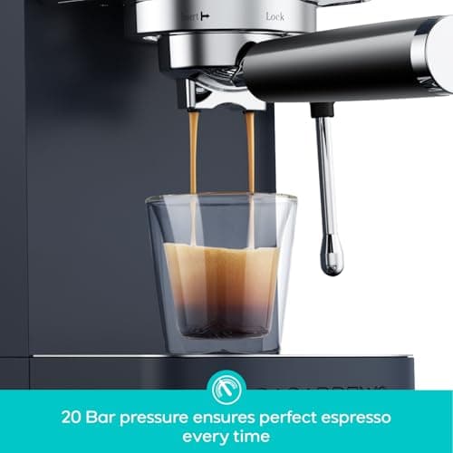 CASABREWS 3700 Essential Espresso Machine 20 Bar, Stainless Steel Coffee Maker with Steam Frother, Cappuccino & Latte Machine, 43.9oz Water Tank, Sapphire Blue - Thumbnail 3