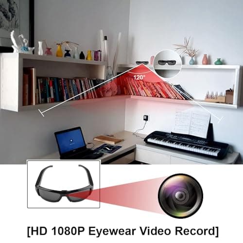 Limiete 1080p HD Camera Sunglasses – Hands-Free Video Glasses with Motion Detection/No Wi-Fi Needed/Supports up to 512GB MicroSD/Lightweight Solid Frame/USB Charging Cable Included - Thumbnail 2