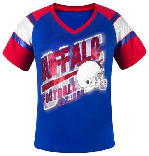 Simapak Womens Football Fans Athletic City Raglan T-Shirts - Blue & Red (Size:3XL) - Image 1