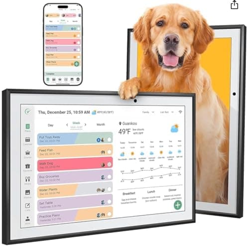 Digital Calendar 10.1 Inch Smart Electronic Family Planner with Chore Chart Display, IPS HD Touch Screen with WiFi App Control, Share Photos, Videos and Sound Reminder, Gifts for Women Men, Gifts for Mom Dad, Desk Calendar Refills - Image 1