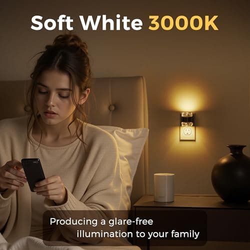 L LOHAS LED Night Light, 3000K Bubble Night Lights Plug into Wall, Acrylic Night Lights with Dusk-to-Dawn Sensor, Adjustable Brightness,Soft White Plug in Nightlights for Rooms Bathroom Hallway - Thumbnail 2