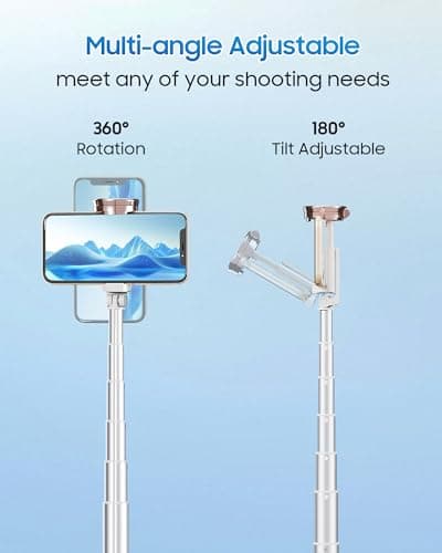 ACKIMA 67" Selfie Stick Tripod, All in One Phone Tripod with Wireless Remote, Extendable Compact Tripods Portable Travel Stand for iPhone Android Selfie/Video Recording/Live Stream/Vlog - Thumbnail 5
