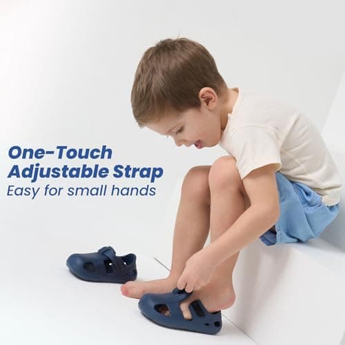 SC TBYF Splash Sandals for Toddlers Water Shoes For Baby Girls Boys Children Closed Toe Quick Drying Soft Lightweight EVA Anti-Slip Waterproof Unisex Beach Toddler Sandal for Little Kids - Thumbnail 4