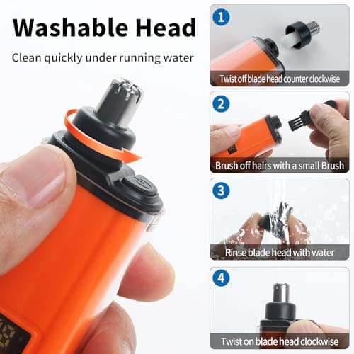 JERBEST Electric Nose Hair Trimmer for Women Men, Rechargeable Mini Travel Trimmer for Nose and Ear Hair Clippers Portable Trimming with LED Display - Thumbnail 3