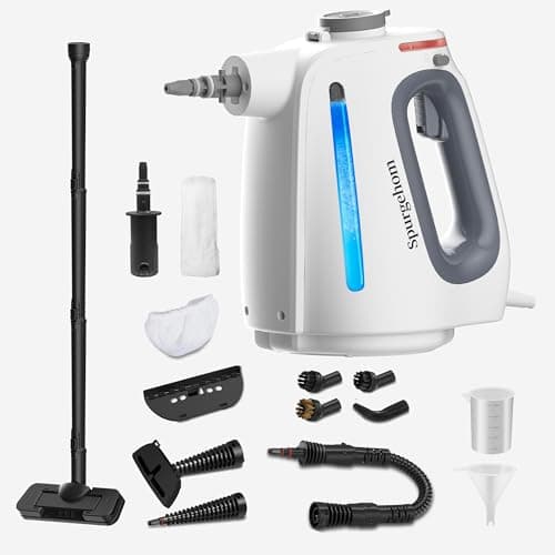 Spurgehom 1350W Handheld Steam Cleaner with 15-Pc Accessories(including mop) & 550ML Tank – 3Bar Dirty-Free Steamer for Floors, Cars, Upholstery, and Multi-Surface Home Cleaning - Image 1