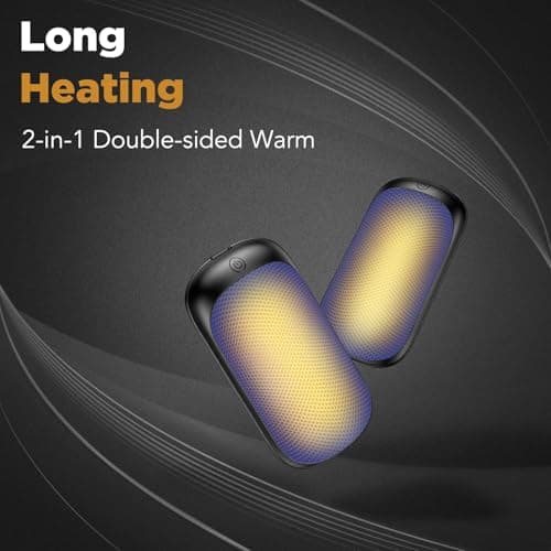 Lerat 2 Pack Hand Warmers Rechargeable, Portable Electric Hand Warmers Reusable, Portable Pocket Heater, Gifts for Christmas, Gifts for Men Women Kids, Hunting, Golf, Camping Accessories - Thumbnail 3