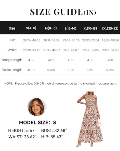 dowerme Womens Summer Maxi Dresses 2026 Casual Ruffle Sleeve Button Smocked Floral Slit Boho Dress Spring Beach Sundress(Blue Geometry,Small) - Thumbnail 6