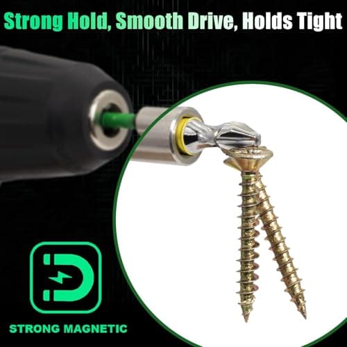 Hitscrews Magnetic Screwdriver Bits PH2#2 (S2 Steel, White Chrome, 4 Inch Long, CNC Phillips Tip) – Impact Driver Bits for Cabinets, Drywall, Hard-to-Reach Areas – 10 PCS - Thumbnail 3