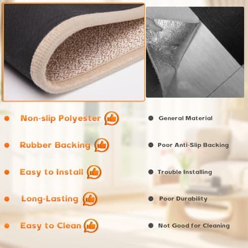 Carpet Stair Treads Non Slip Stair Runner for Wooden Steps Indoor,Resistant Stair Rugs Rubber Backing,Stair Rugs Mats for Kids, Elders,Pets,Beige,8"x30",4 Pieces - Thumbnail 4