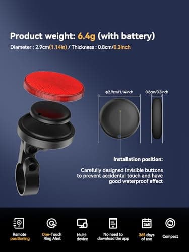 Bike Rear Reflector with Built-in Item Finder, Works with Find My App, Hidden Anti-Loss Bicycle Finder, Seatpost Reflective Bike Accessory for Road Bike MTB E-Bike, No Extra Tag Needed - Thumbnail 6