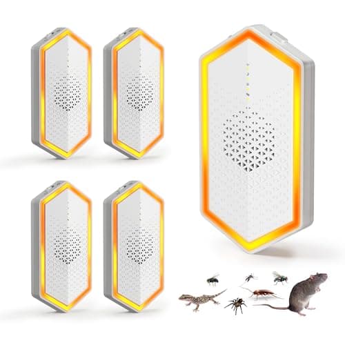 Cozlite 2026 Upgraded 4-Mode Ultrasonic Pest Repeller, Pest Repellent Plug in for Mice, Roaches, Geckos and Spiders, Indoor Ultrasonic Mouse Repellent with Pet-Safe Mode and Foldable Plug, 4-Pack