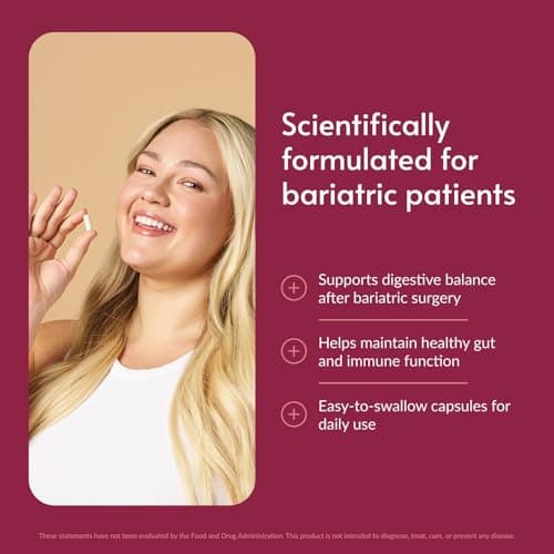 Bariatric Advantage FloraVantage Balance Capsules - Probiotic Supplement for Bariatric Surgery Patients - Healthy Immune Support* with Proprietary Strain Blend - 60 Count - Thumbnail 2