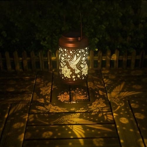 Mothers Day Gifts for Mom Grandma - Birthday Day Gifts for Women, Garden Decor Solar Lantern, Home Docor Solar Lamps, Hummingbird Solar Lights Outdoor Waterproof, Decorations Outside for Yard - Thumbnail 2