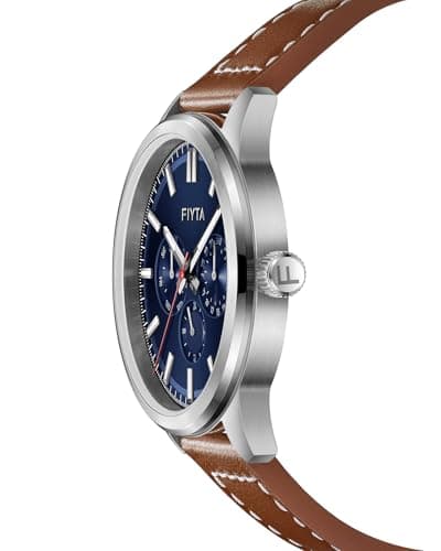FIYTA Men's Quartz Watch Gold Watch Leather Strap - Thumbnail 2
