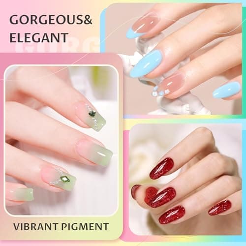 ABAC Solid Jelly Gel Polish Kit 24 Colors Hema Free w/Dual Brush - Transparent Vibrant Rainbow Hues,Non-Toxic Sheer Gel Polish Set for Summer Nails,Salon & Home Manicure - Thumbnail 3