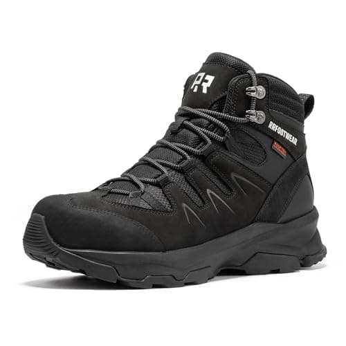 ROCKROOSTER Mens Waterproof Steel Toe Safety Work Boots with Casual Style Lightweight Comfort, 6 Inch Industrial Sneaker Boots AH001BK-Black-12 - Image 1