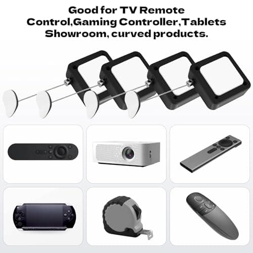 2pcs Remote Control Tether, 6.5 Ft TV Remote Control Leash, Retractable Safety Lock with Adjustable Lock Strap for TV Remotes, Game Controllers, Tablets and Showrooms - Thumbnail 6