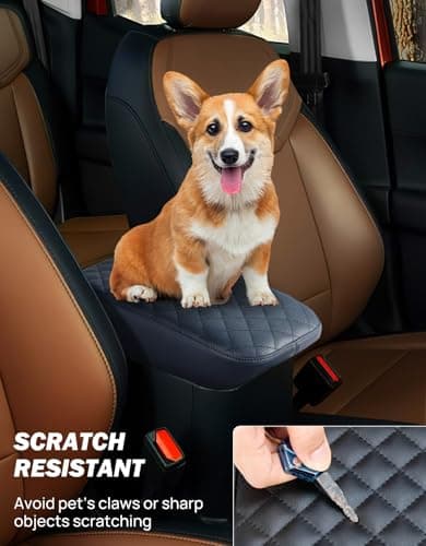 JOYTUTUS Center Console Cover Compatible with Ford Maverick 2022-2025 2026 Leather Armrest Cover Center Console Cushion Maverick Accessories, Dark Blue - Thumbnail 4