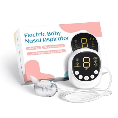X-Bosak Electric Baby Nasal Aspirator - Hospital Grade Mucus Remover with 9 Suction Levels, USB-C Rechargeable, Night Light & Nursery Rhymes, BPA-Free Silicone Tips