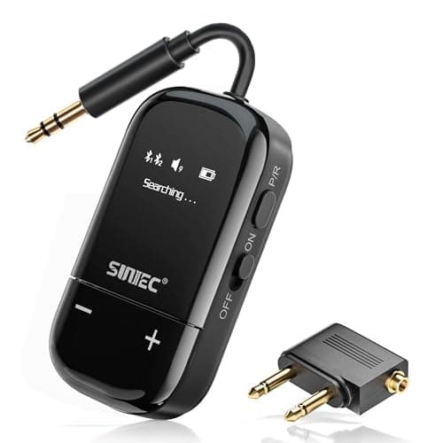 Airplane Bluetooth Wireless Adapter with Qualcomm AptX Adaptive Support 2 Headphones AirPods - 3.5mm AUX Jack Airline Bluetooth Audio Transmitter for Travel Flight TV PC Gym - Image 1