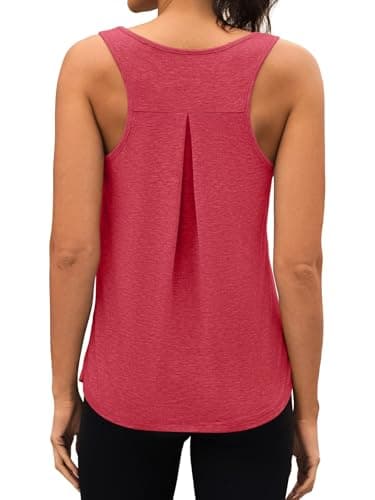 3rd hill Workout Tank Tops for Women Racerback Sleeveless Yoga Top Loose Fit Gym Shirt Running Athletic Tanks Red S - Thumbnail 6