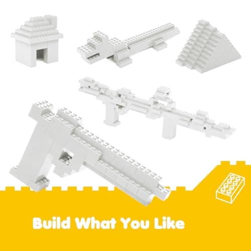 Lekebaby Classic Building Bricks, 100 Piece 2x4 Building Blocks STEM Creative Building Toys Compatible with All Major Brands, Educational Toy for Boys Girls 6 Years Old and Up(2x4 White) - Thumbnail 3