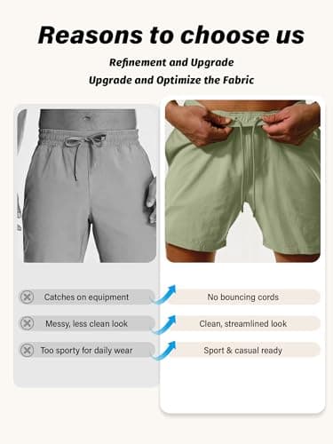 Comdecevis Running Shorts for Men 5 Inch Inseam Stretch Short Quick Dry Lightweight Shorts for Gym Athletic Board Sage Green M - Thumbnail 3