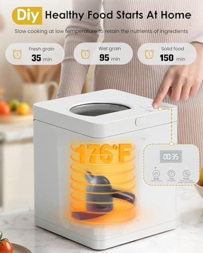 Pet Fresh Meal Maker, Auto 5-in-1 Pet Food Cooker with Chop,Slow Cook, Mix, Self-cleaning and Timer, 2.6 Quart Capacity Dog Food Maker Makes 1.5 Lbs Foods for 2 Dogs, DIY Pet Recipes, Wet or Dry Food. - Thumbnail 3