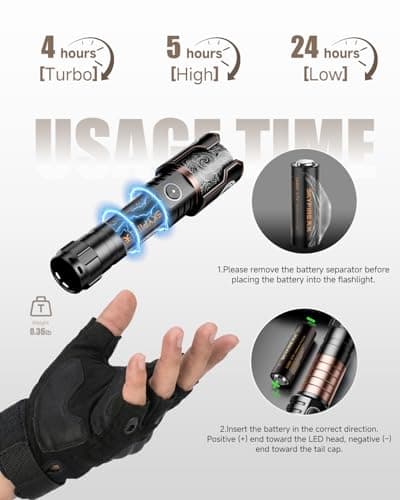 SKYFIRE Rechargeable Flashlights with Ignition Lens: 2 Pack High Lumens Tactical Flashlight LED Zoomable with 6 Modes IPX6 Handheld Powerful Flash Light for Hunting, Storm preparedness,Home&Gifts - Thumbnail 6