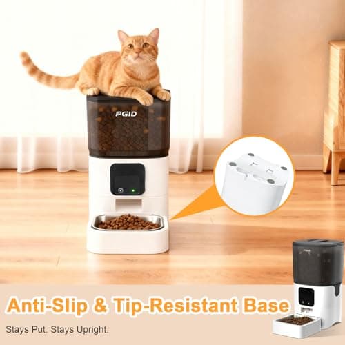 PGID Automatic Cat Feeder 6L Timed Dog Feeder+ Cordless Cat Water Fountain Set, 1500mah Battery Operated Founain - Thumbnail 5