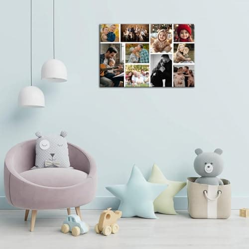ZHIYYHAO Custom Multi Picture Collage Canvas Wall Art Framed Personalized Multi Pictures Prints to Canvas Wall Art for Living Room Bedroom Study room Home Decor (CF-1, 30.00L X20.00W'') - Thumbnail 2
