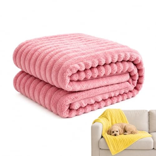 Emotional Support Blanket Yellow for Dogs Security Blanket, Calming Dog Blanket, Throw Rabbit Designed for Pets, Soft and Comfortable for Indoors Sofa (Pink,47.2"x78.7") - Image 1