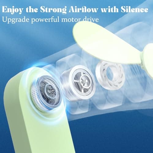 Portable Handheld Fan, 2 IN 1 Mini Hand Fan, Battery Operated [8-15 Working Hours], USB Rechargeable Personal Foldable Fan for Indoor, Small Pocket Fans Travel Essentials for Outdoor (Green) - Thumbnail 3