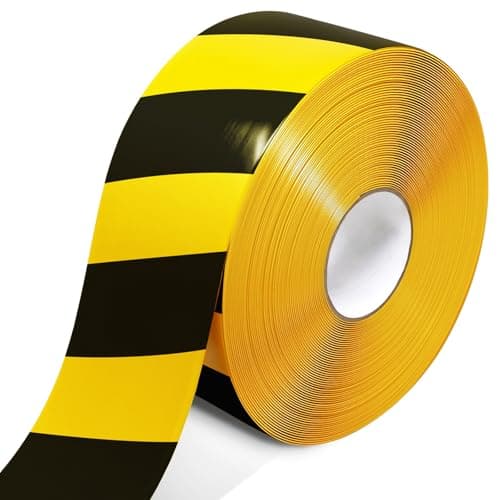 OWYR Floor Marking Tape, 1.1mm Extra Thick Heavy Duty Yellow and Black Safety Tape, 2 Inch Width x 100FT Industrial Adhesive Caution Tape for Warehouse, Factory, Forklift & High Traffic Floors - Image 1