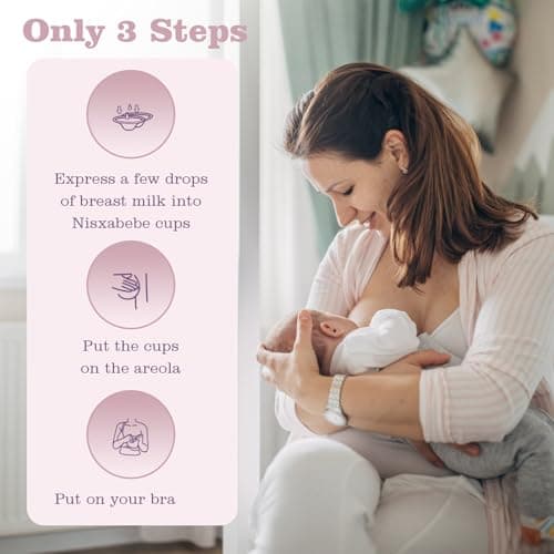 Nisxabebe The Original Silver Nursing Cups-Nipple Shields for Breastfeeding Newborn-Breast Feeding Essentials Must Haves-Nipple Covers to Protect Nursing Nipples,Trilaminate 999 Silver,Regular Size - Thumbnail 6