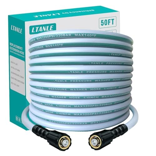 LTANLE High Pressure Washer Hose 50 Feet 1/4 Inch, M22 Dual O-Ring Leak-Proof 3200 PSI Replacement Hose - Image 1