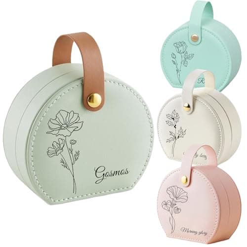 NYLGOXITK Personalized jewelry box with customized name and birth flower shape Designed specifically for women/girls/bridesmaids, suitable as a gift. - Image 1
