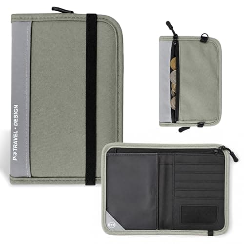 P.travel Passport Holder for Travel - RFID Blocking Nylon Passport Wallet with Adjustable Shoulder Strap，LightWeight Document Organizer Pouch for Men & Women, Travel Must Haves - Image 1