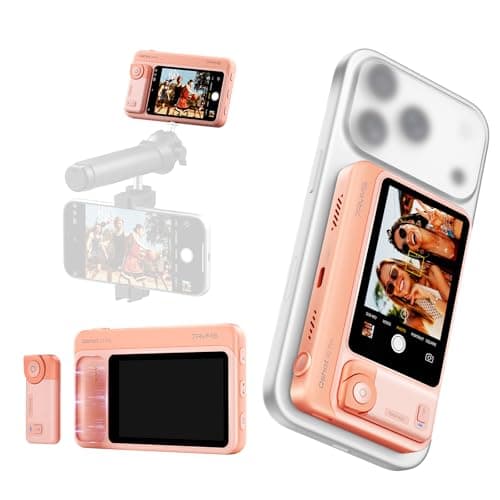 7RYMS Qshot V2 Pro Selfie Monitor Screen for iPhone & Android, 4K 60fps MagSafe Back Camera Monitor with Wired/Wireless Mode, 164ft Range, Remote Control,Video Monitor for Vlog & Live Streaming-Pink - Image 1