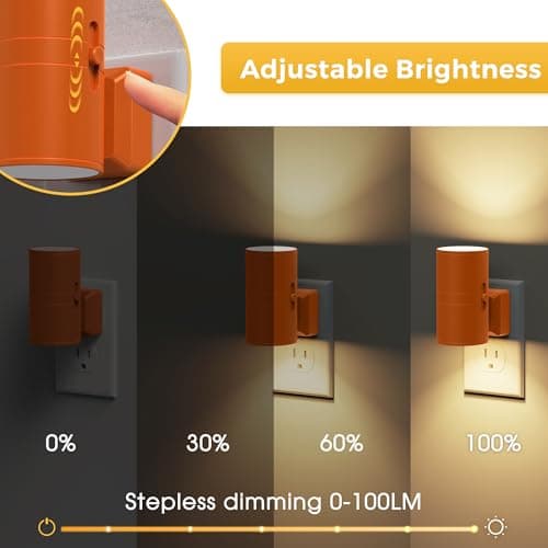 L LOHAS LED Night Light, Modern Night Lights Plug into Wall, 2 Pack Dusk to Dawn Sensor Nightlights, 3000K 0-100LM Adjustable Brightness, Dimmable Night Lights for Hallway Bedroom Stairway - Thumbnail 3
