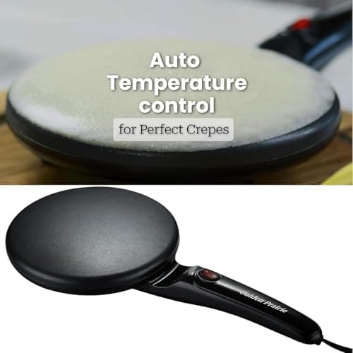 Crepe Maker Electric, 8" Crepe Pan Nonstick with Batter Spreader & Dipping Tray, 800W Quick Heat-Up & Auto Temperature Control for Perfect Pancakes, PFOA & BPA Free, Easy Clean Red - Thumbnail 3