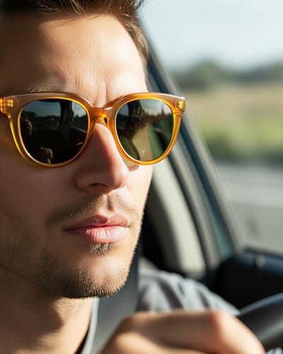 isheep Round Sunglasses for Women and Men with UV400 Protection, Vintage, Handmade Craft SIS-15-YE - Thumbnail 6