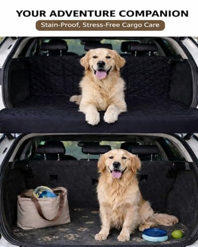ThermoHalo Waterproof SUV Dog Cargo Liner Mat - Heavy Duty Pet Seat Cover for SUV Sedan Van, Non-Slip Back Trunk Protector with Bumper Guard, Large Universal Fit (Black) (CHBX-D-01) - Thumbnail 5