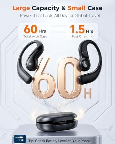 Open Ear Wireless Translation Earbuds with 77 Languages & 62 Accents, 3-in-1 Bluetooth Earbuds with Powerful Clear Sound, No Subscription AI Translator Earbuds,60H Playtime for Travel Business - Thumbnail 4